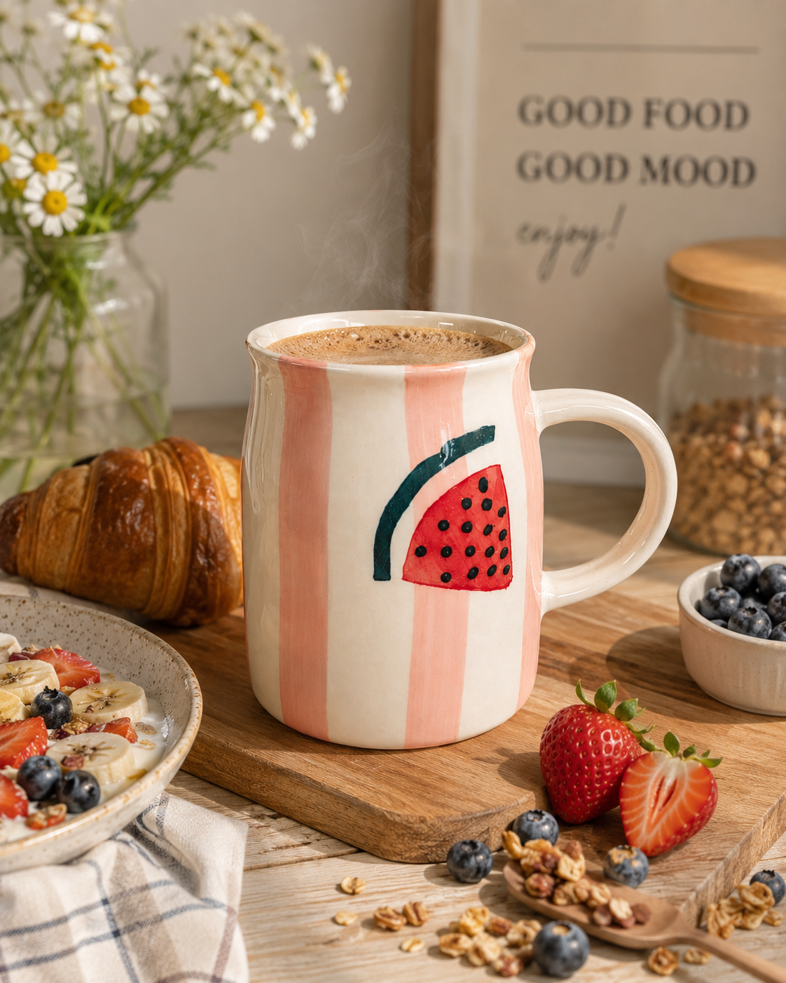 Watermelon Stripe Ceramic Mug