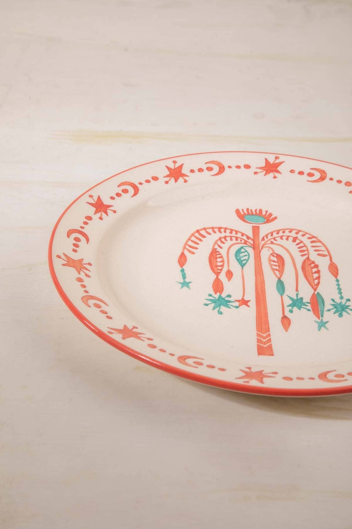 Toddy Palm Dinner Plate | Hand-Painted Stoneware | 10 in | Set Of 2