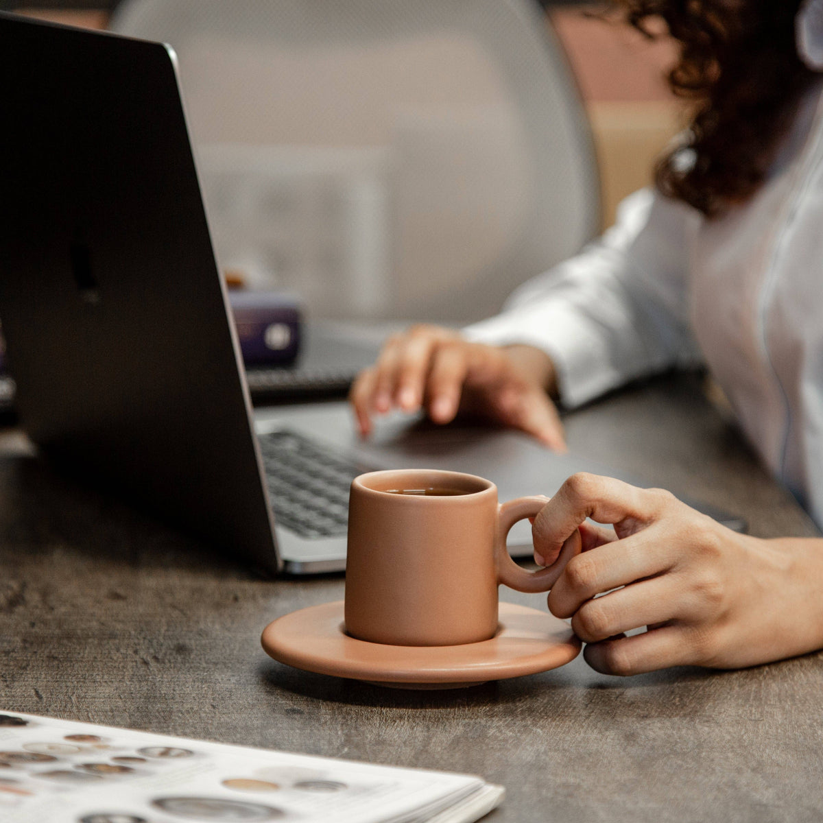Tan Lilo Espresso Cup & Saucer | Set of 2