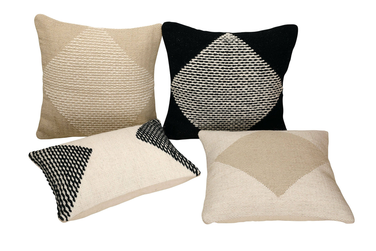 Diagonal Stripe Wool Pillow | Biscotti | Without Filler