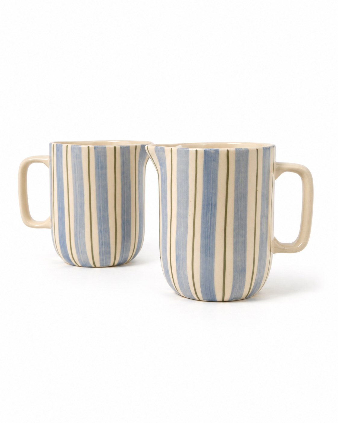 Striped Mini Jug | Hand-Painted Ceramic | Set Of 2