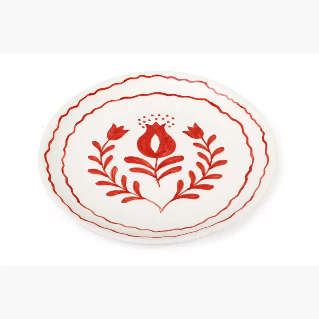 Red Anaar Snack Plate , 7x7 Inches (Set of 2)