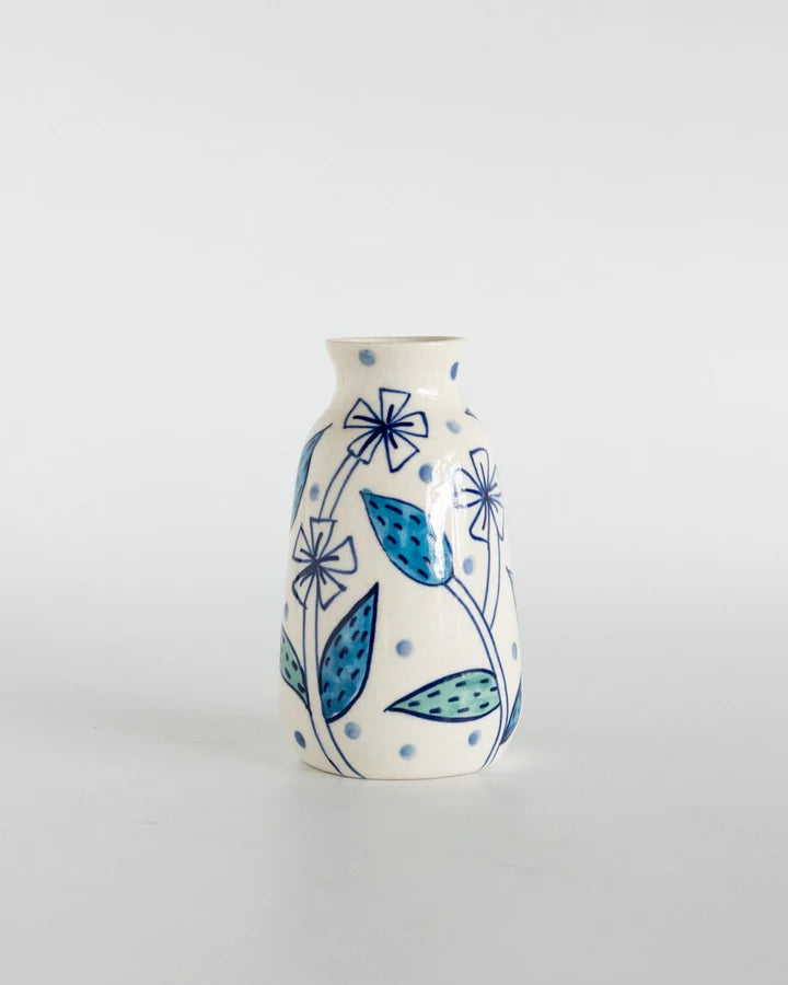 Botanical Charm Mini Vases , Set of 3 - 2.25x4 Inches