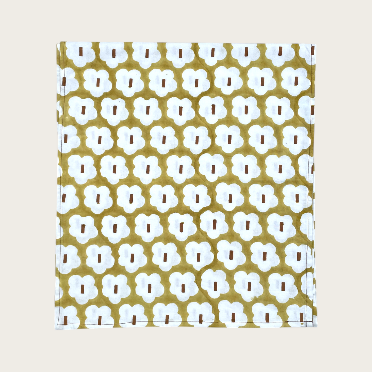 Button Flower Brunch Table Runner | Block Printed | 17x76.5"