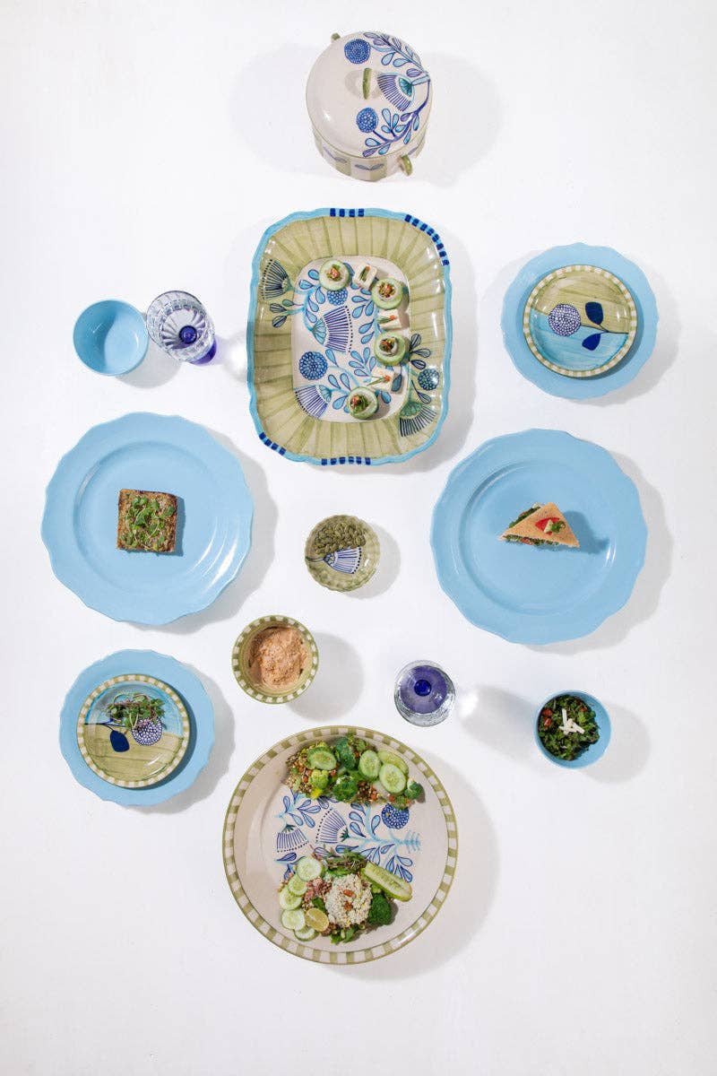 Liberty Blue Rain Tree Dinner Plate | Hand-Painted | 12 IN | Set Of 2