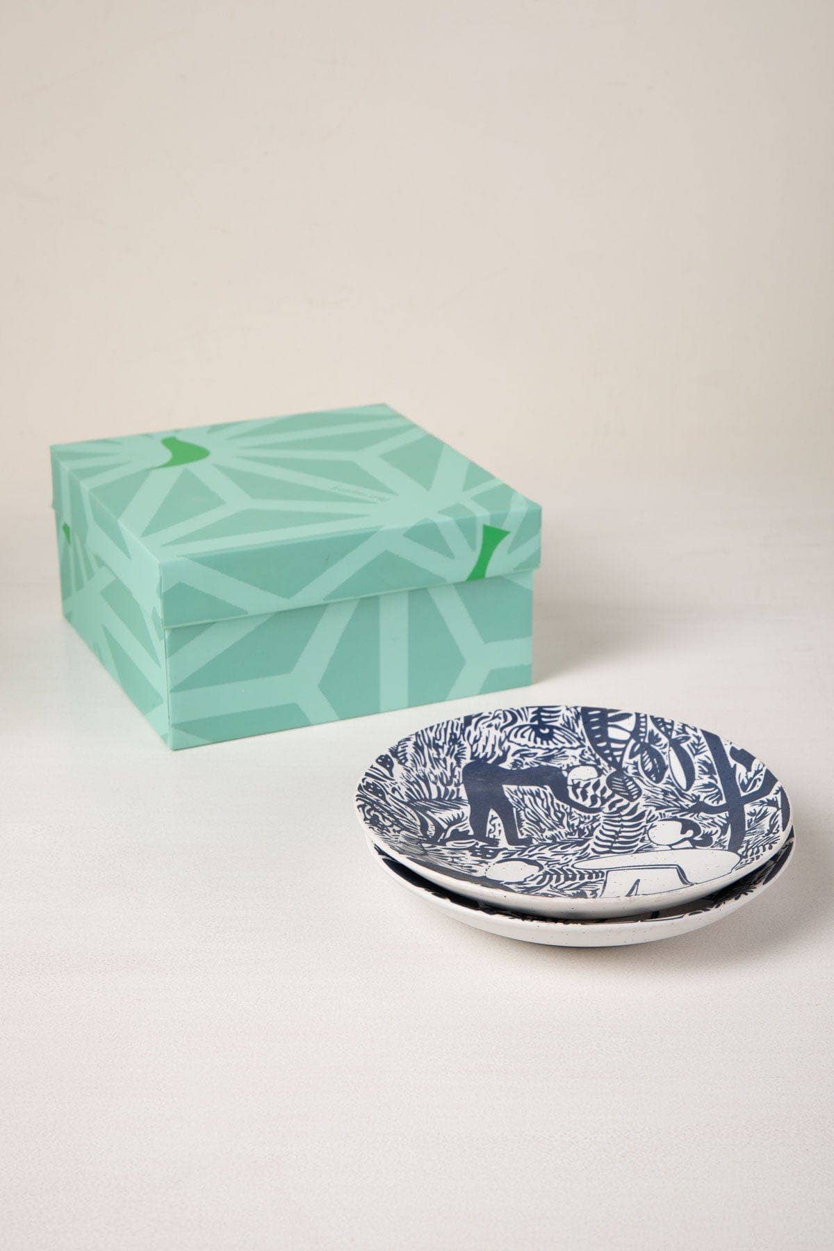 Indigo Fragrant Fields Snack Plate  | Ceramic | Set Of 2