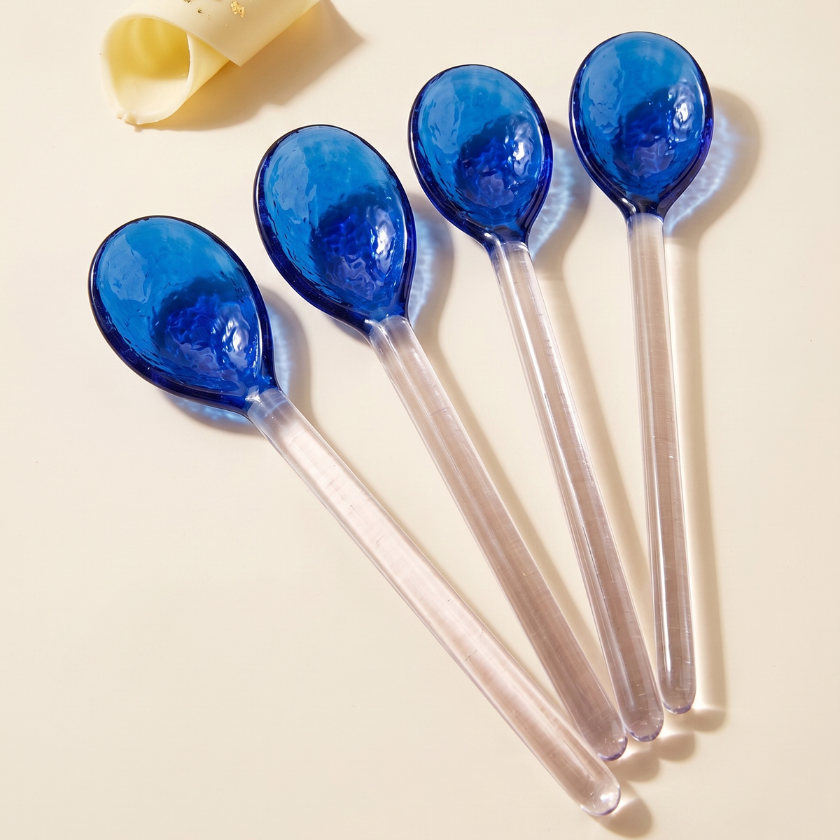 Blue Pink Glass Spoon | Borosilicate Glass  | Set of 4