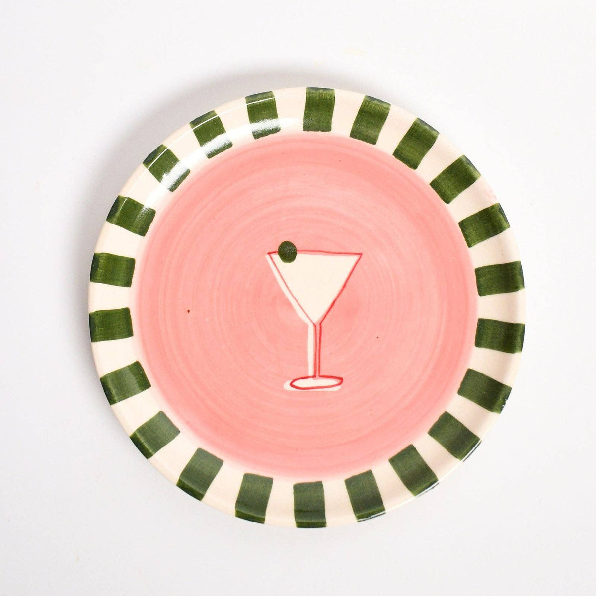 Martini Ceramic Dessert Plate | Hand-Painted | 8 Inch - Casa Amarosa