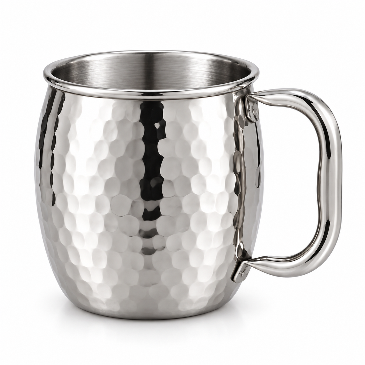 Hammered Steel Chug Mug - handmade stainless steel