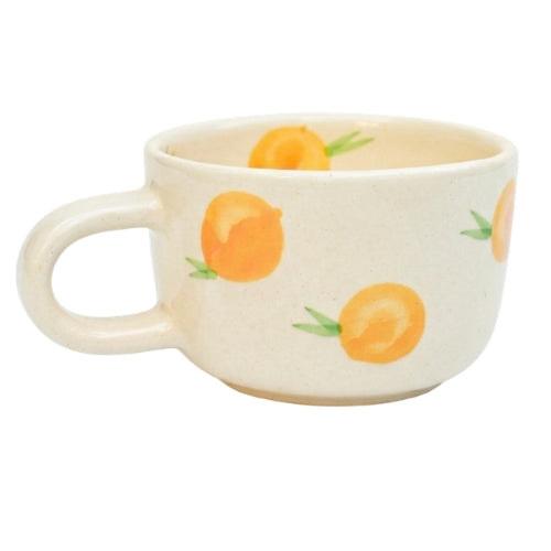 Artisan Ceramic Mug - Orange, 3 Inches - Set of 2
