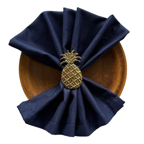 Pineapple Metal Napkin Ring   2.8 x 1.6 Inches (Set of 4)