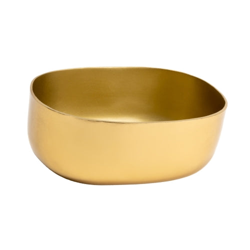 Steel Serveware Bowl, Gold -  6.50 x 4.75 x 2.50 Inches