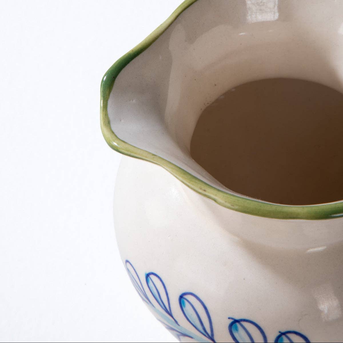 Blue Green Ceramic Water Jug | Handcrafted | 8x5x7 In