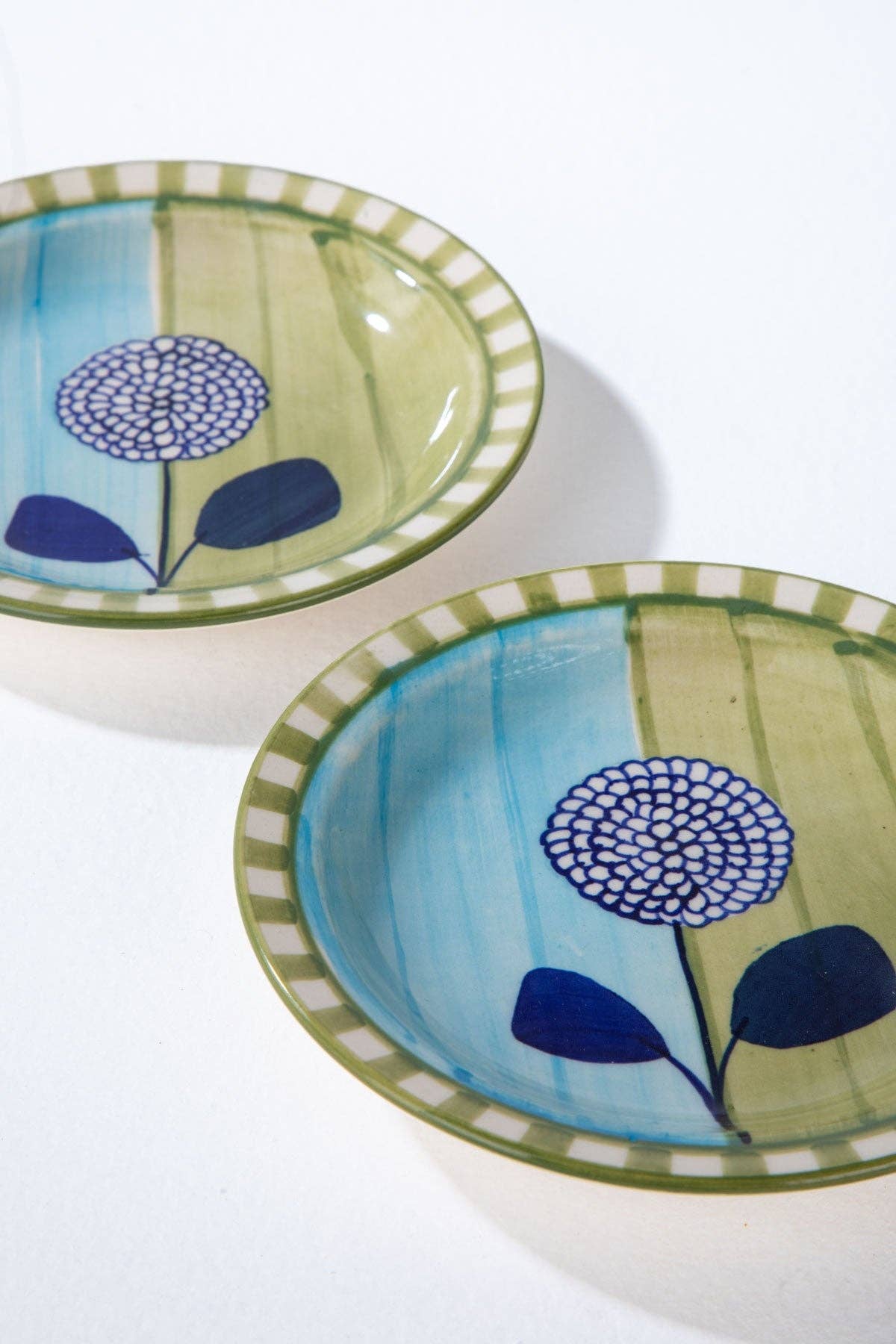 Blue Green Tapas Plate Set Of 2 | Ceramic | 6x6x1 In