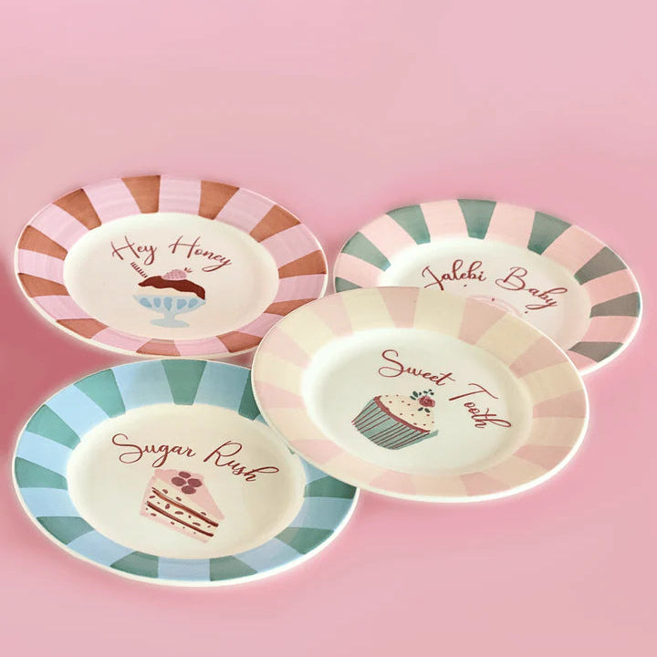 Dessert Time Snack Plates - Set of 4 , 7 inches