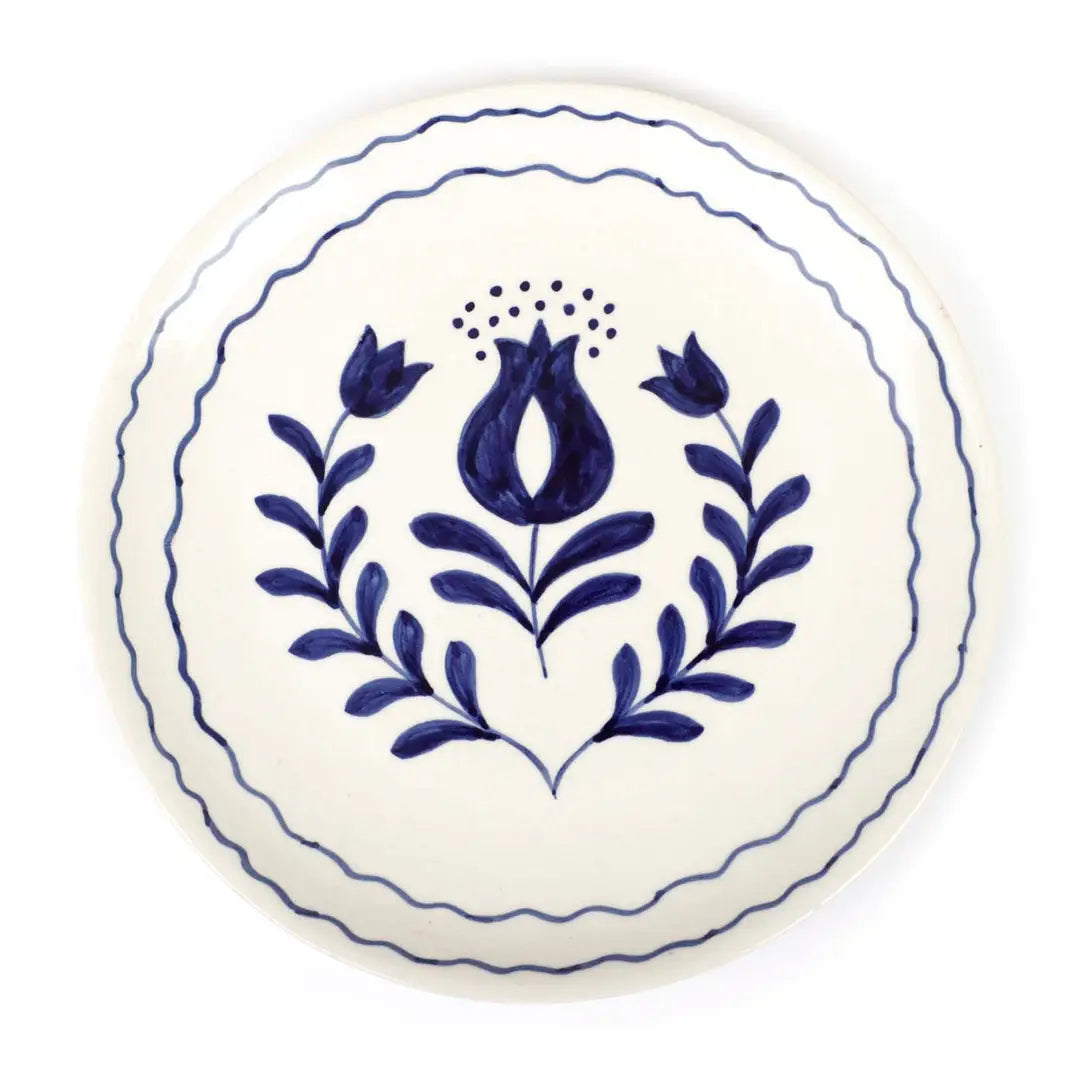 Blue Anaar Ceramic Breakfast Set - Coffee Cup & Side Plate (Set of 2)