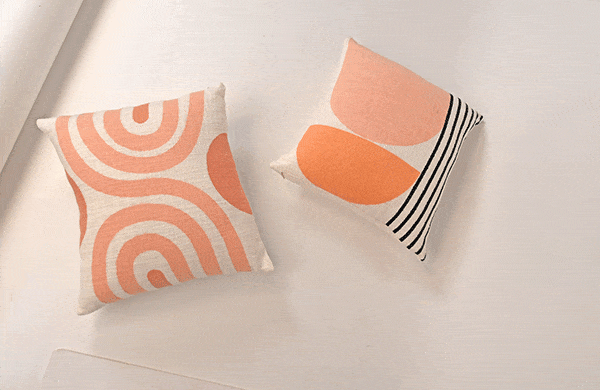 Sunset Handblock Throw Pillow | Block Print | Without Filler
