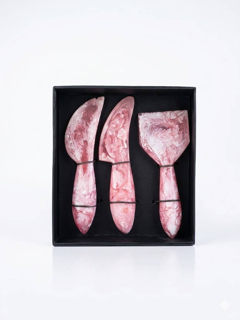 Pink Resin Cheese Knife Set of 3