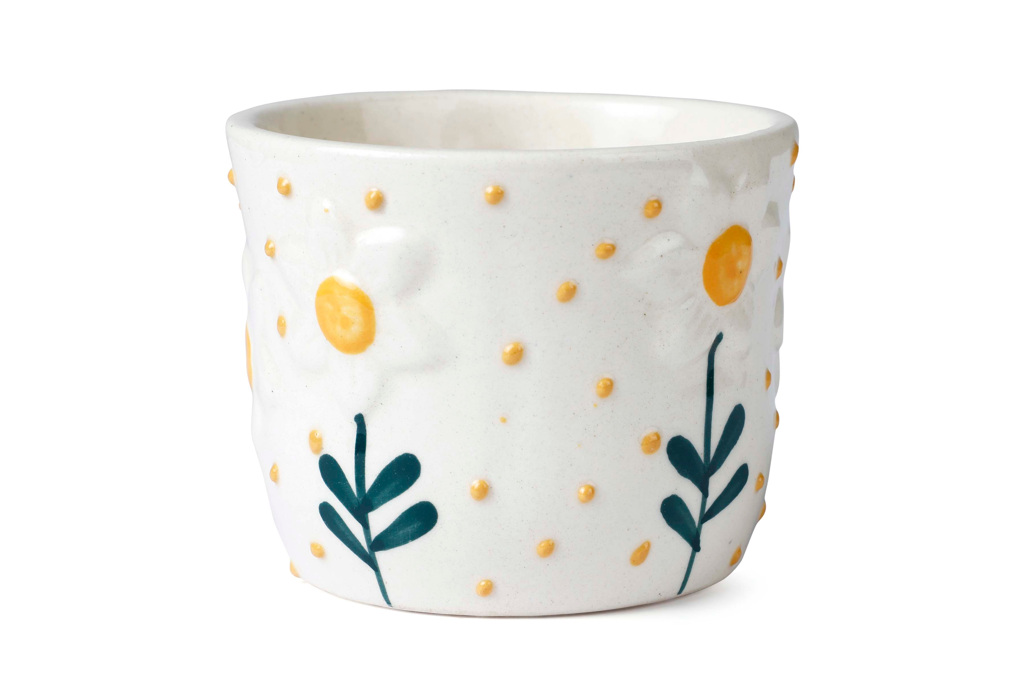 Sunshine Bloom Ceramic Mug - 3 x 4 Inches - Set of 4