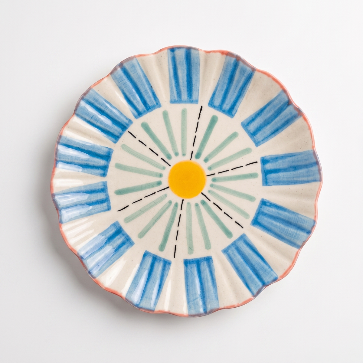 Blue Masquerade Snack & Coaster Plate | Stoneware | Set Of 4
