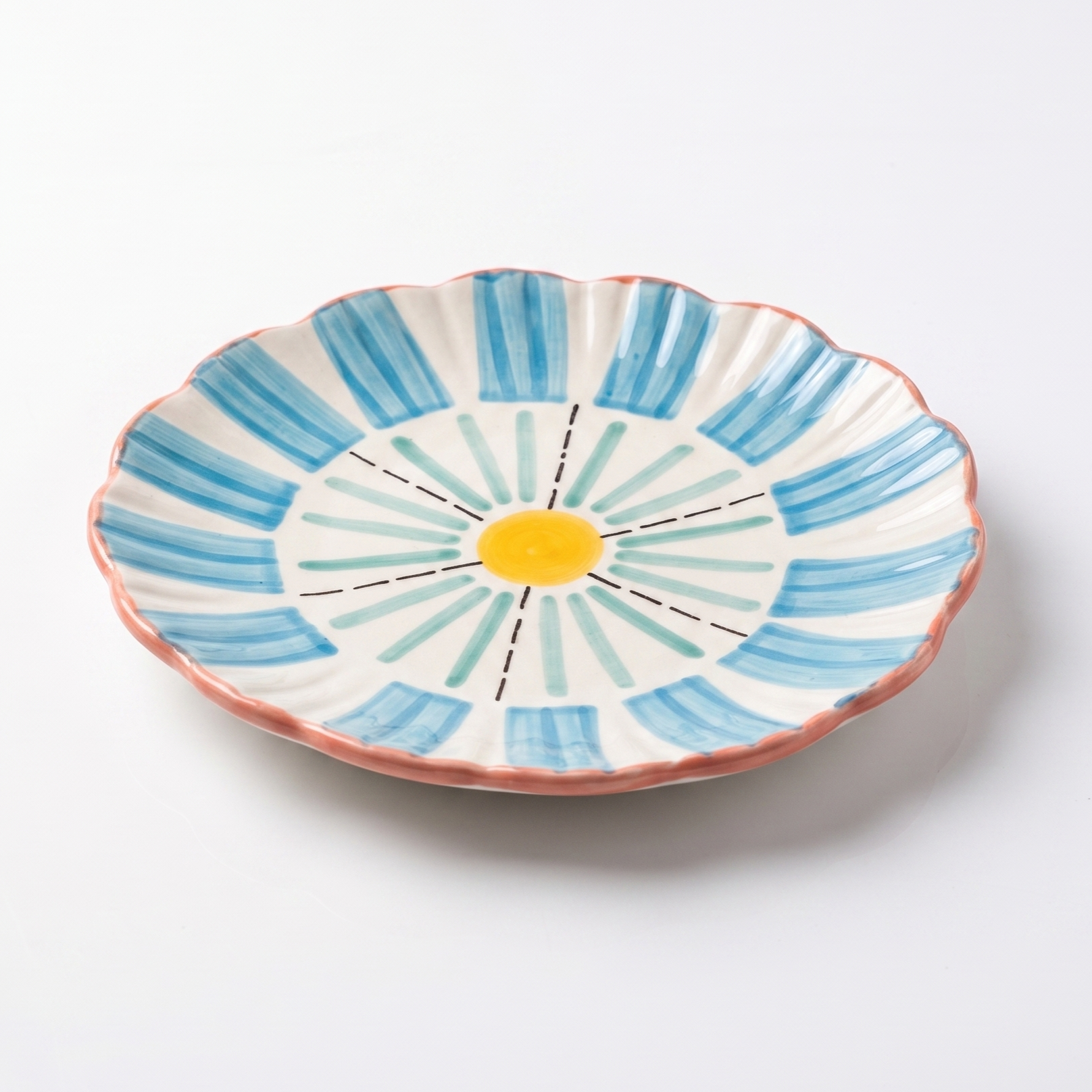 Blue Masquerade Snack & Coaster Plate | Stoneware | Set Of 4