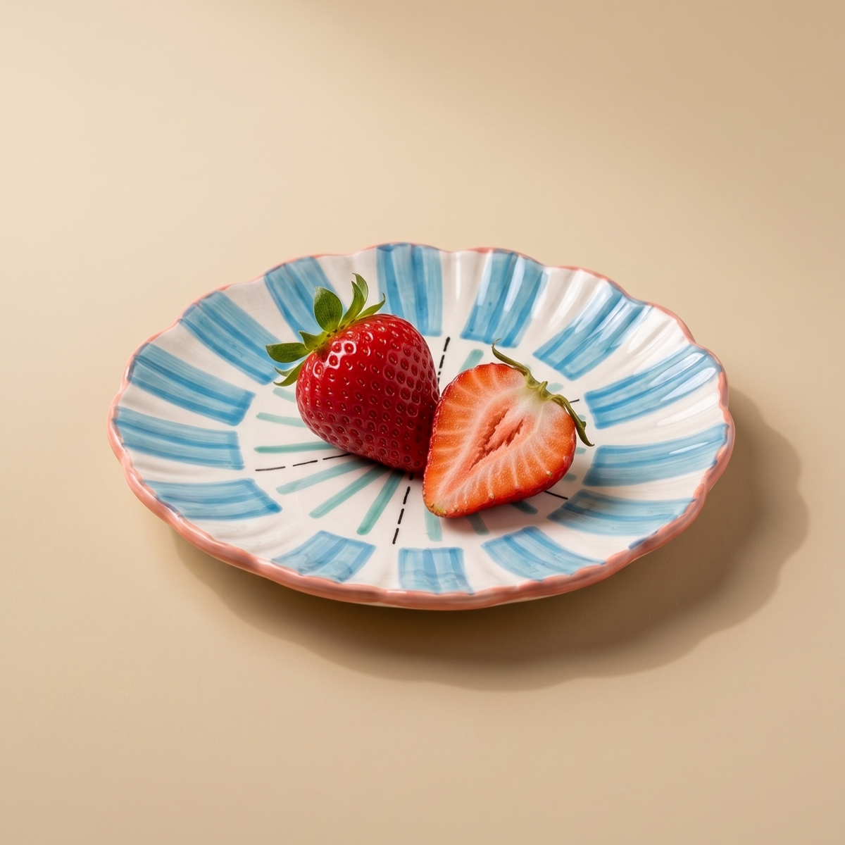 Blue Masquerade Snack & Coaster Plate | Stoneware | Set Of 4