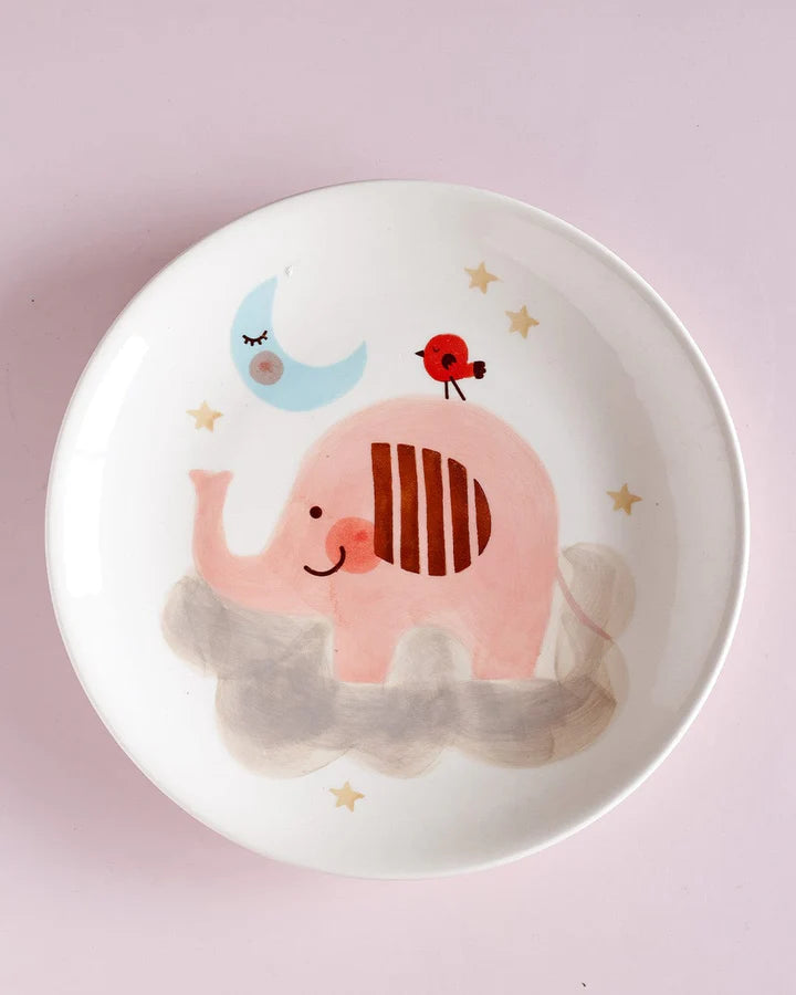 Ellie Handpainted Ceramic Plate - 7.90 x 7.90 x 1 Inches , Set of 4