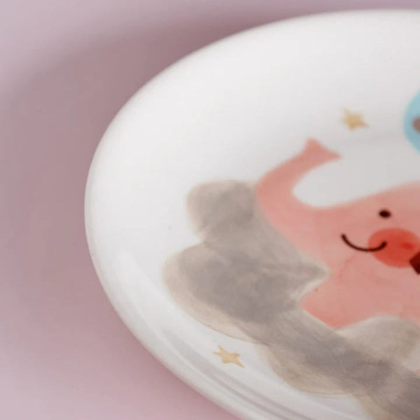 Ellie Handpainted Ceramic Plate - 7.90 x 7.90 x 1 Inches , Set of 4