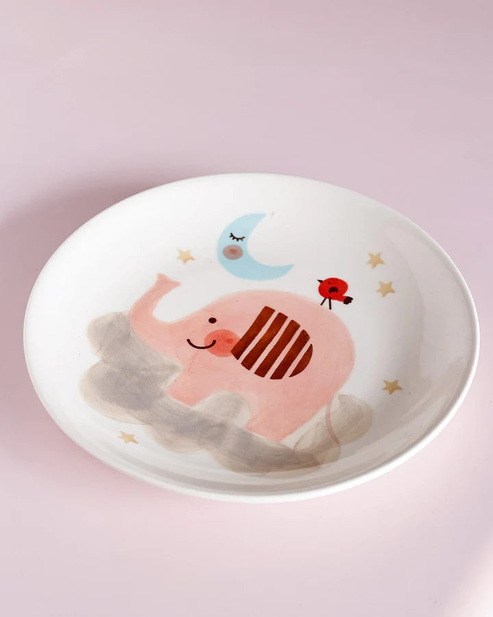 Ellie Handpainted Ceramic Plate - 7.90 x 7.90 x 1 Inches , Set of 4