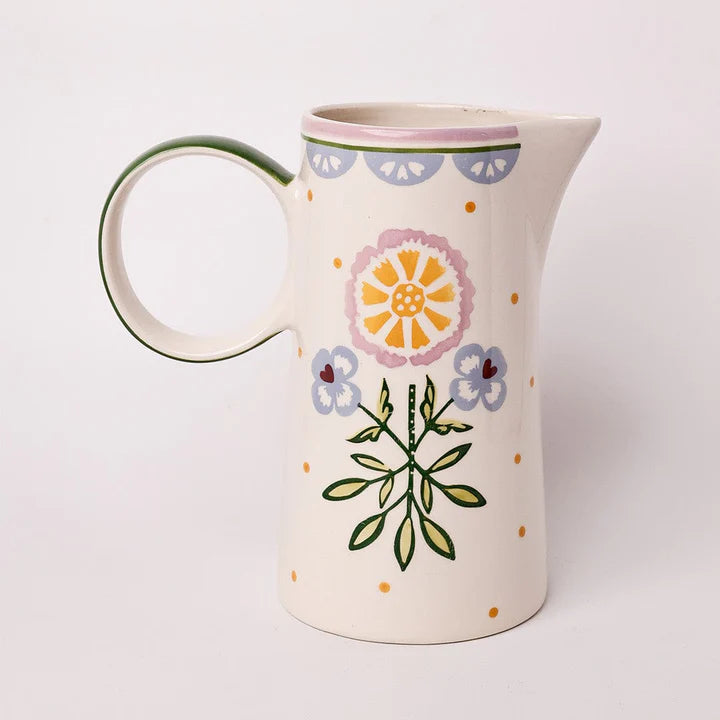 Sundrop Handpainted Ceramic Pitcher - 8.87 x 4.92 Inches