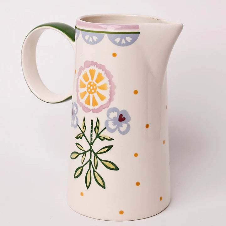 Sundrop Handpainted Ceramic Pitcher - 8.87 x 4.92 Inches