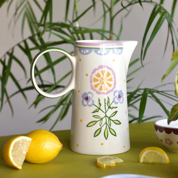 Sundrop Handpainted Ceramic Pitcher - 8.87 x 4.92 Inches