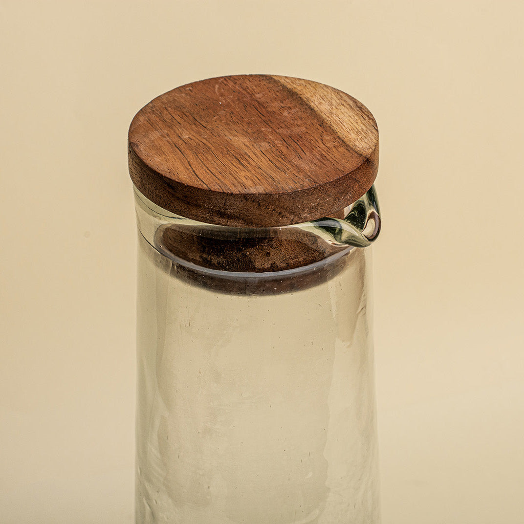 Handcrafted Hammered Glass Carafe