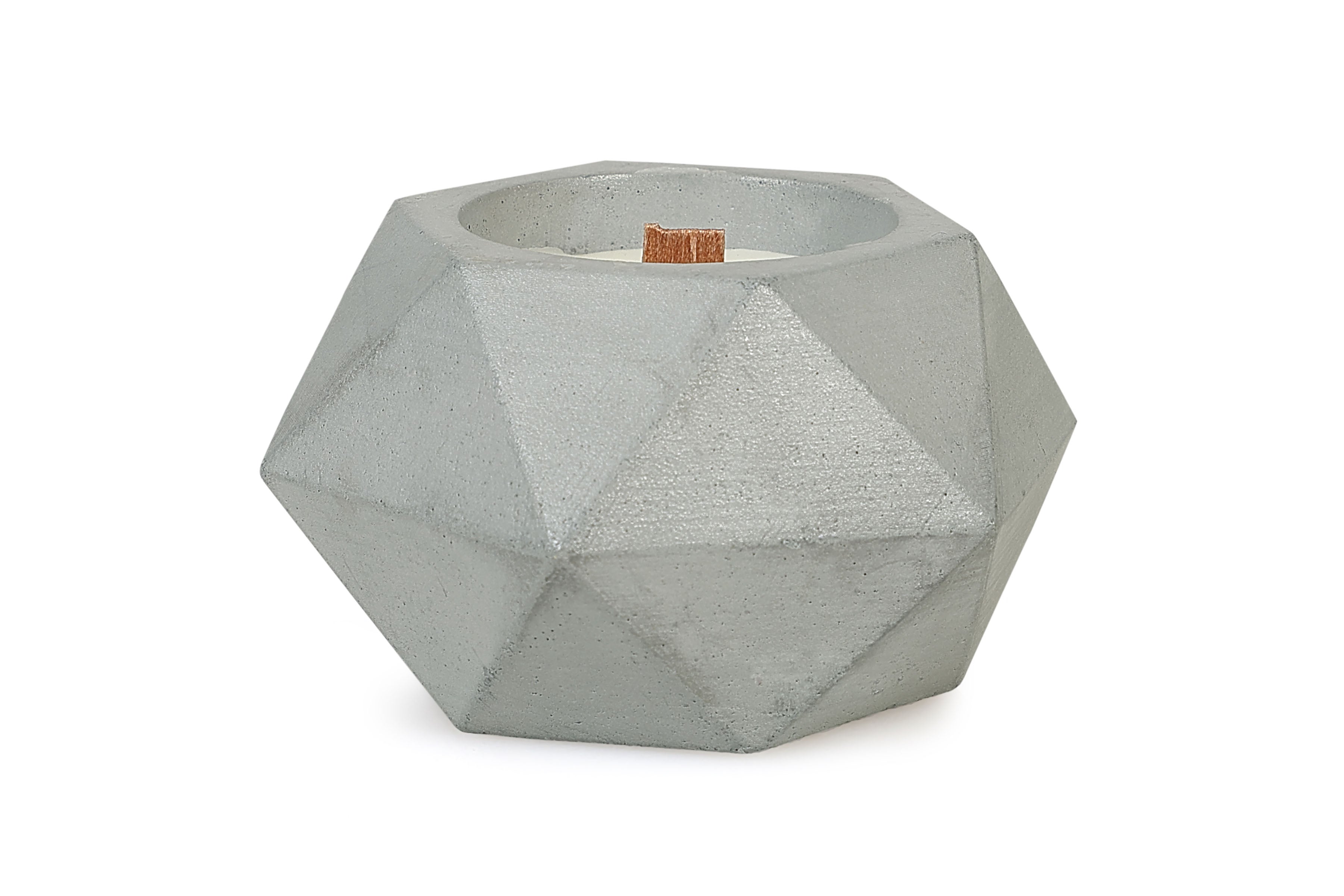Soy Wax Geometric Concrete Candle Jar - Grey  2.7x2.3 Inch