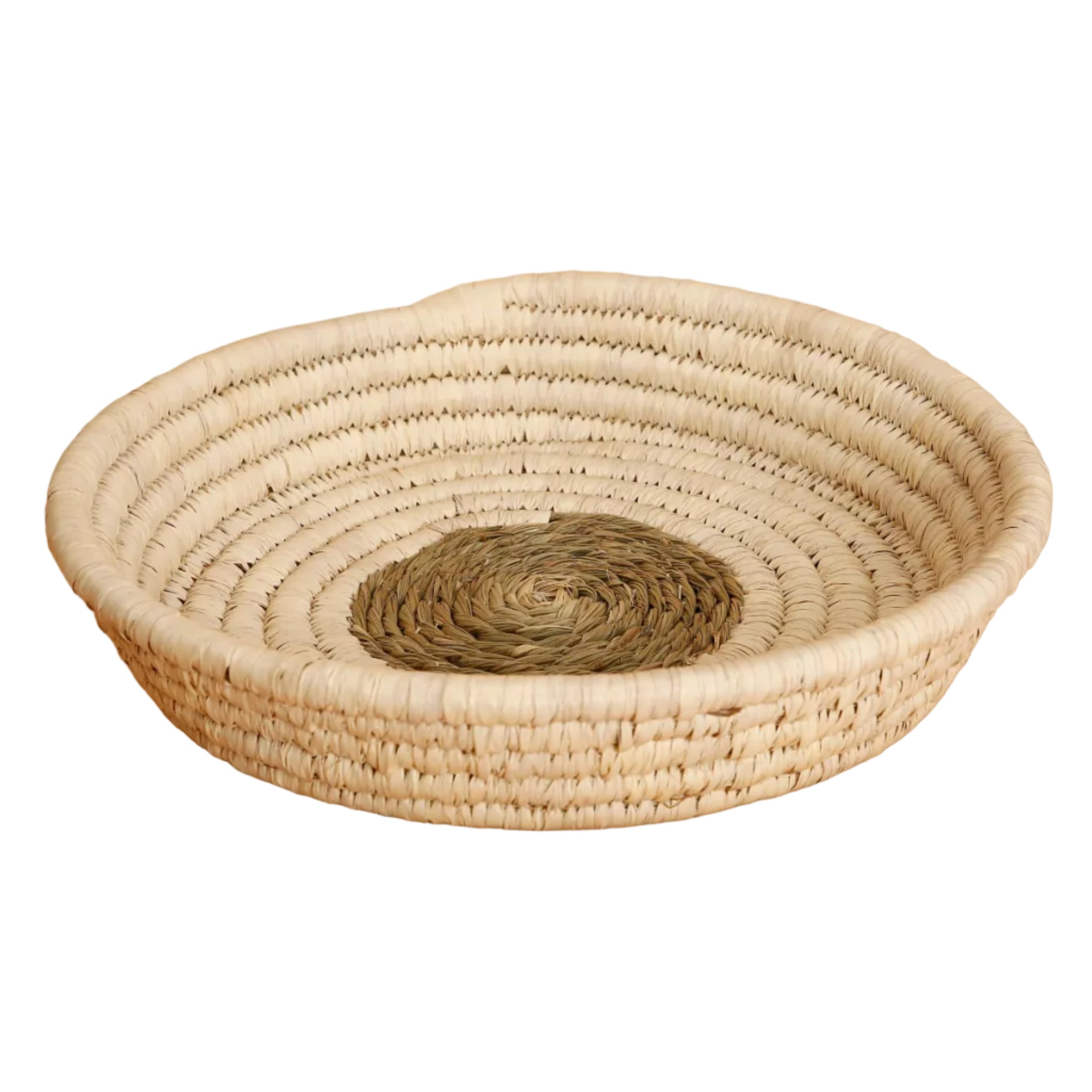 Palm & Sabai Grass Round Basket, 13" Inches round (Set of 2)