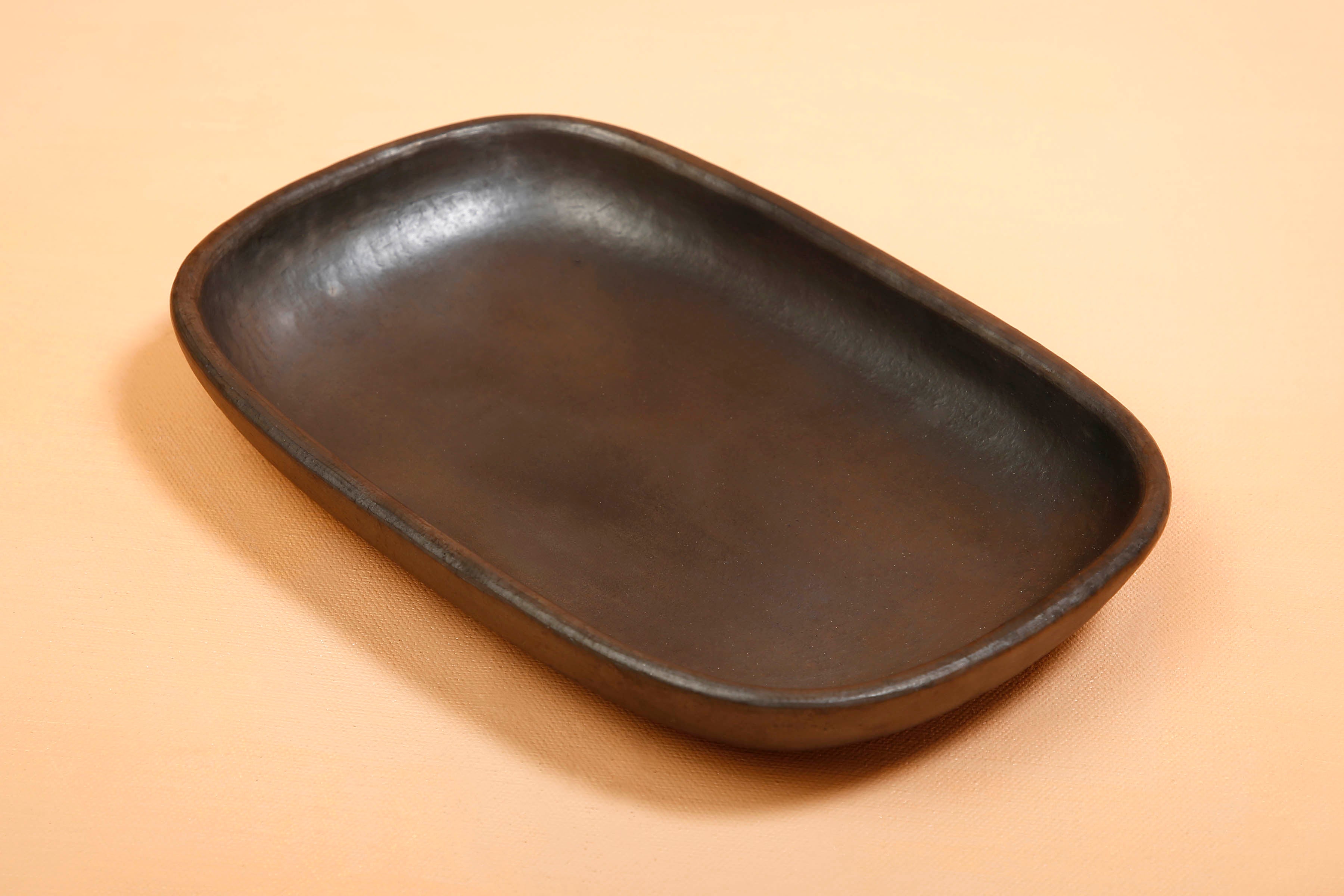Earthenware Clay Longpi Pottery Platter - 9"x6"x1.5" (Set of 2)