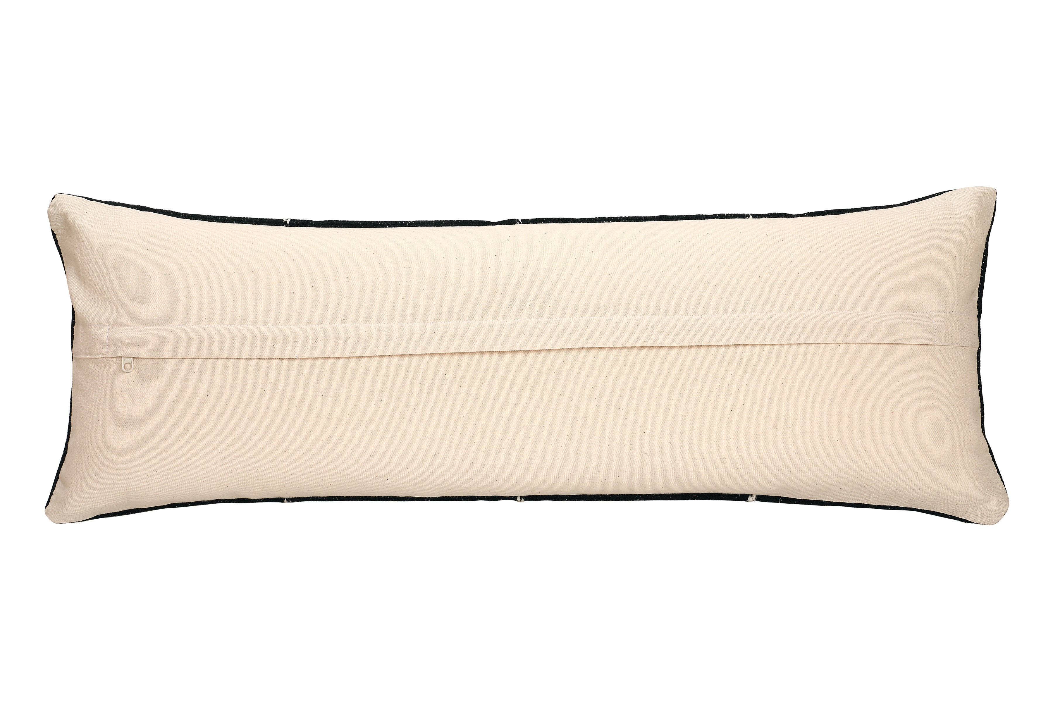 GoodWeave Certified Stripe Lumbar Wool Pillow - Black, 12x34 Inch