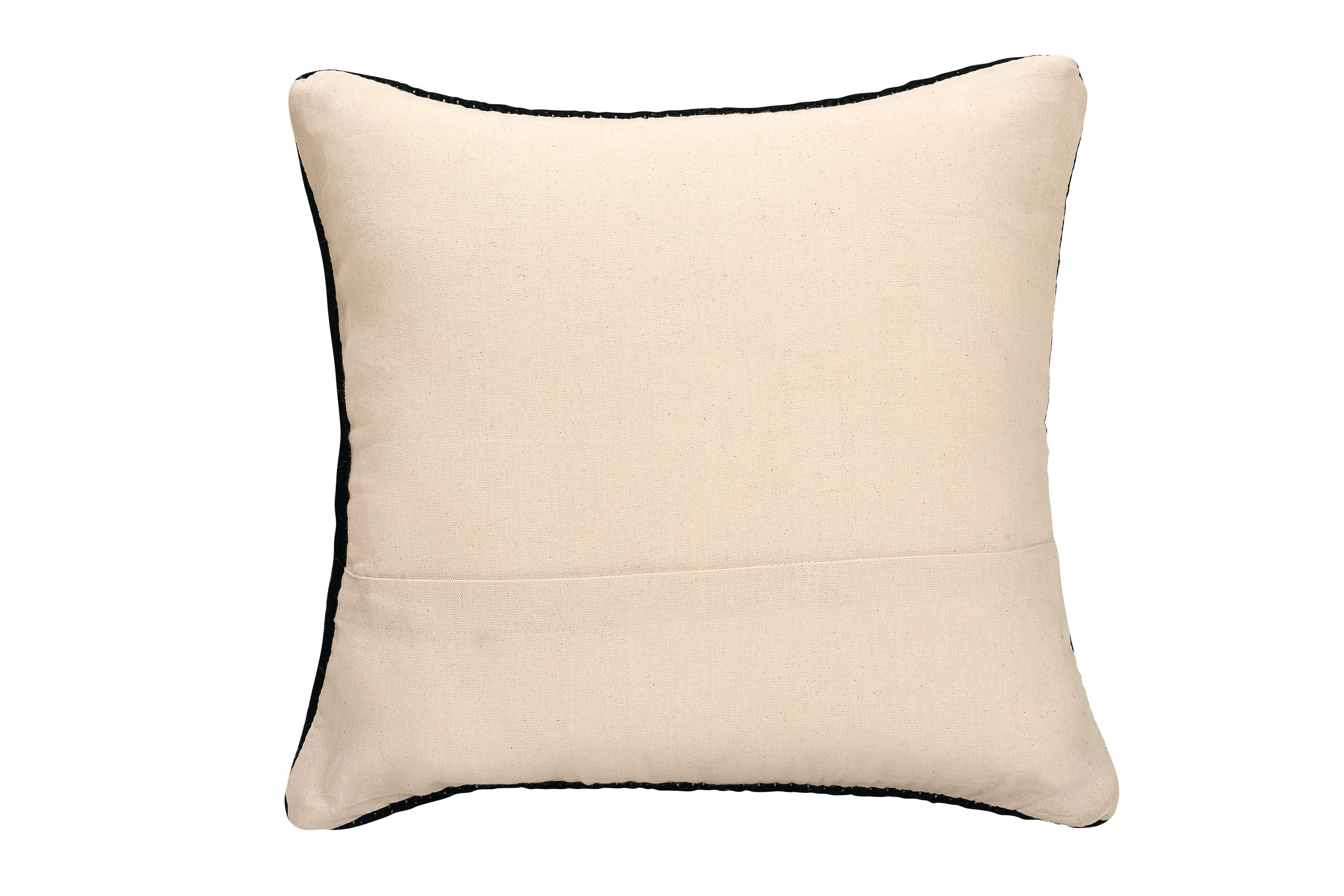 GoodWeave Certified Diagonal Stripe Wool Pillow - Black, 18x18 Inch