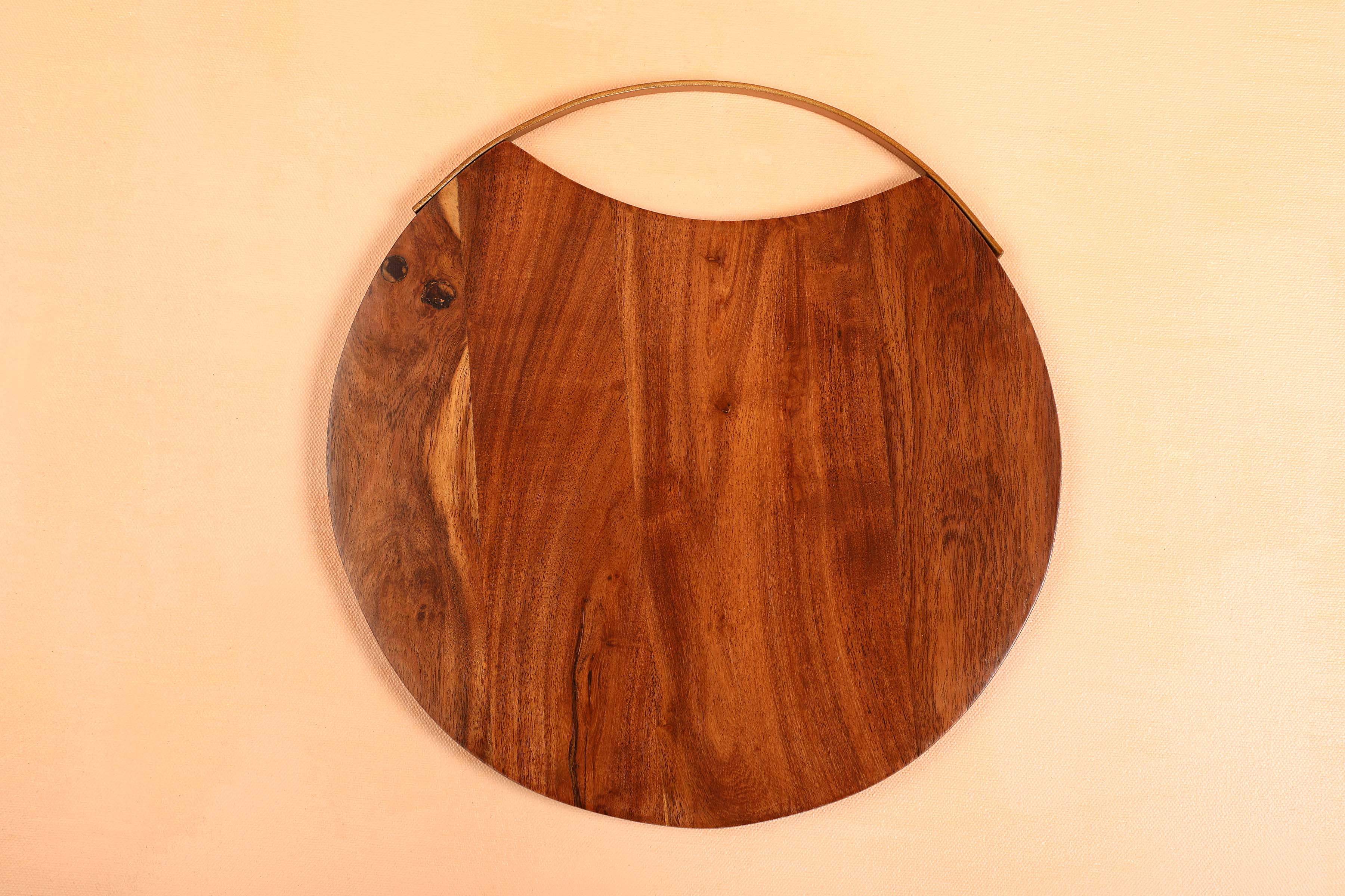 Handmade Wood Charcuterie Board - Round -  12 inches
