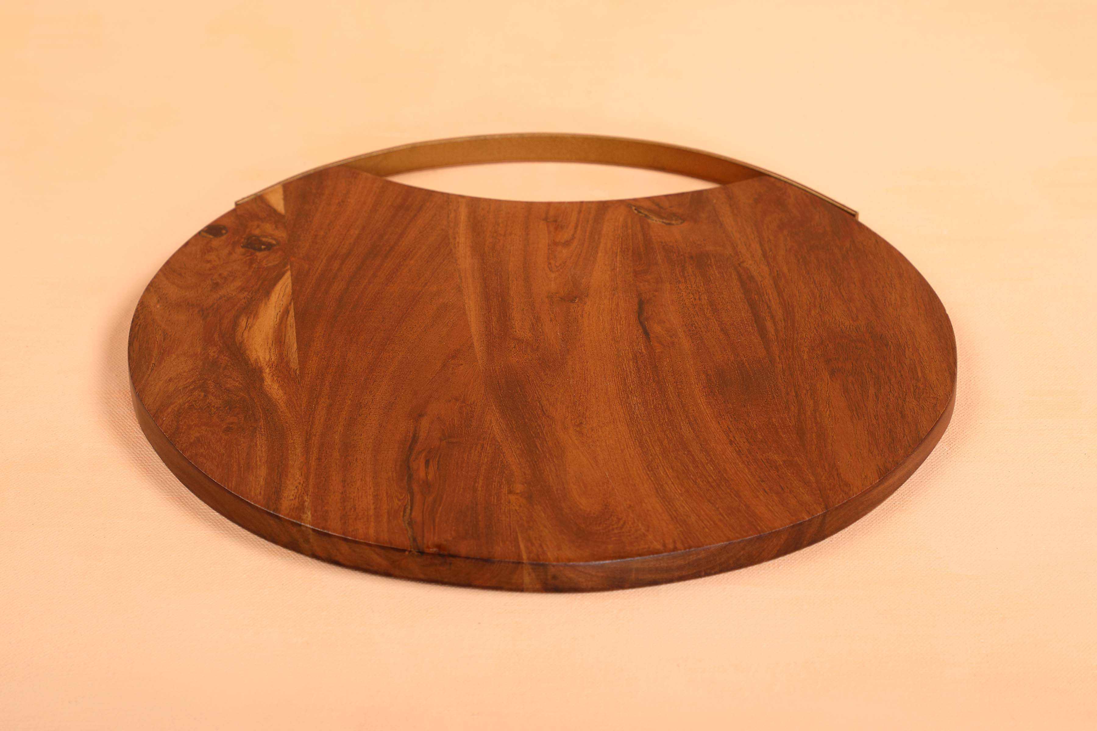 Handmade Wood Charcuterie Board - Round -  12 inches