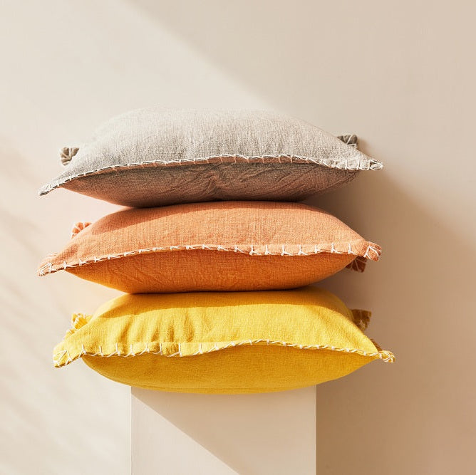 Stone Washed Throw Pillow, Grey - 21x21 Inch