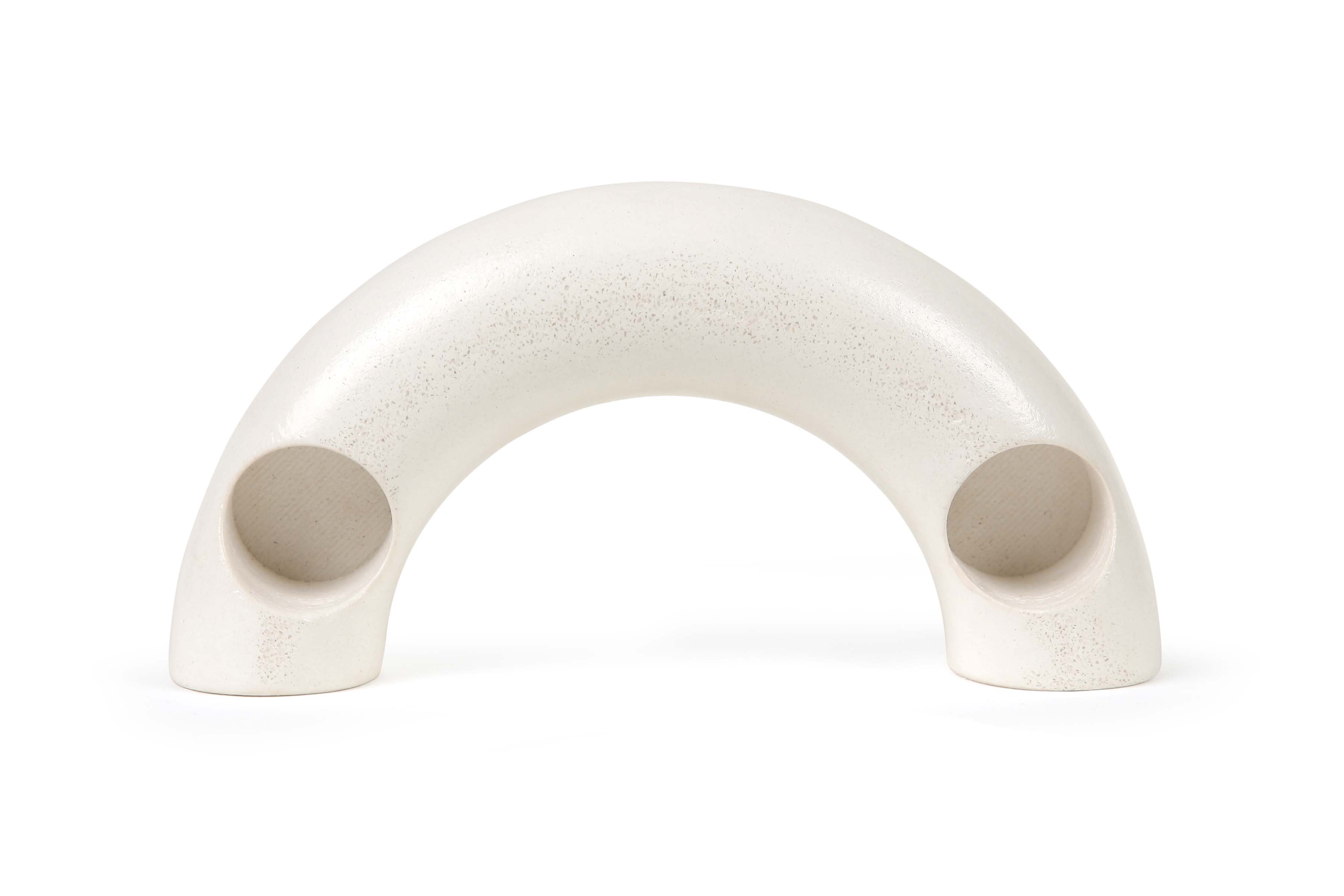 Nordic Style C Shaped Concrete Candle holder-  Ivory