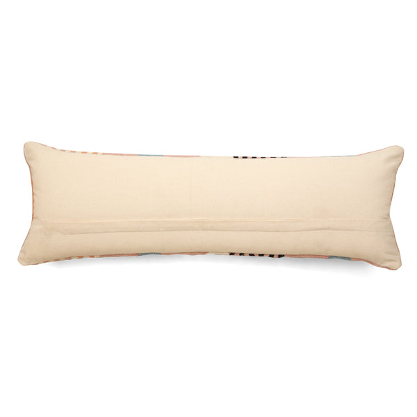 Handmade Circle Geo Lumbar Pillow, Multi - 12x34 inch
