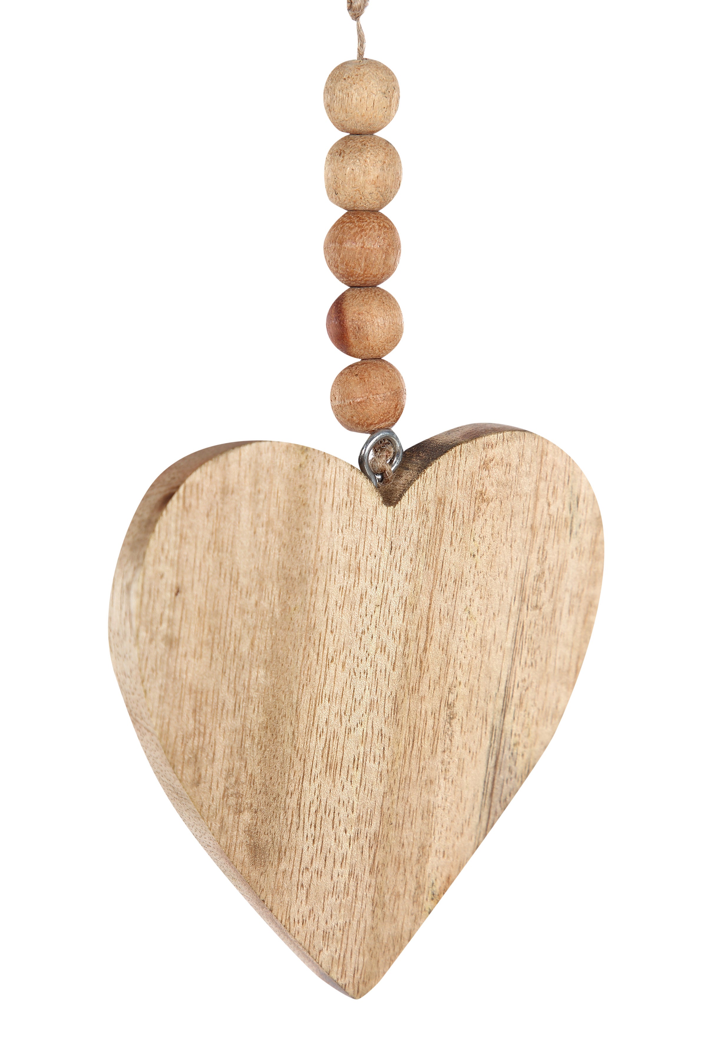 Handmade Wood Christmas Ornament - Heart - 11inch (Set of 3)
