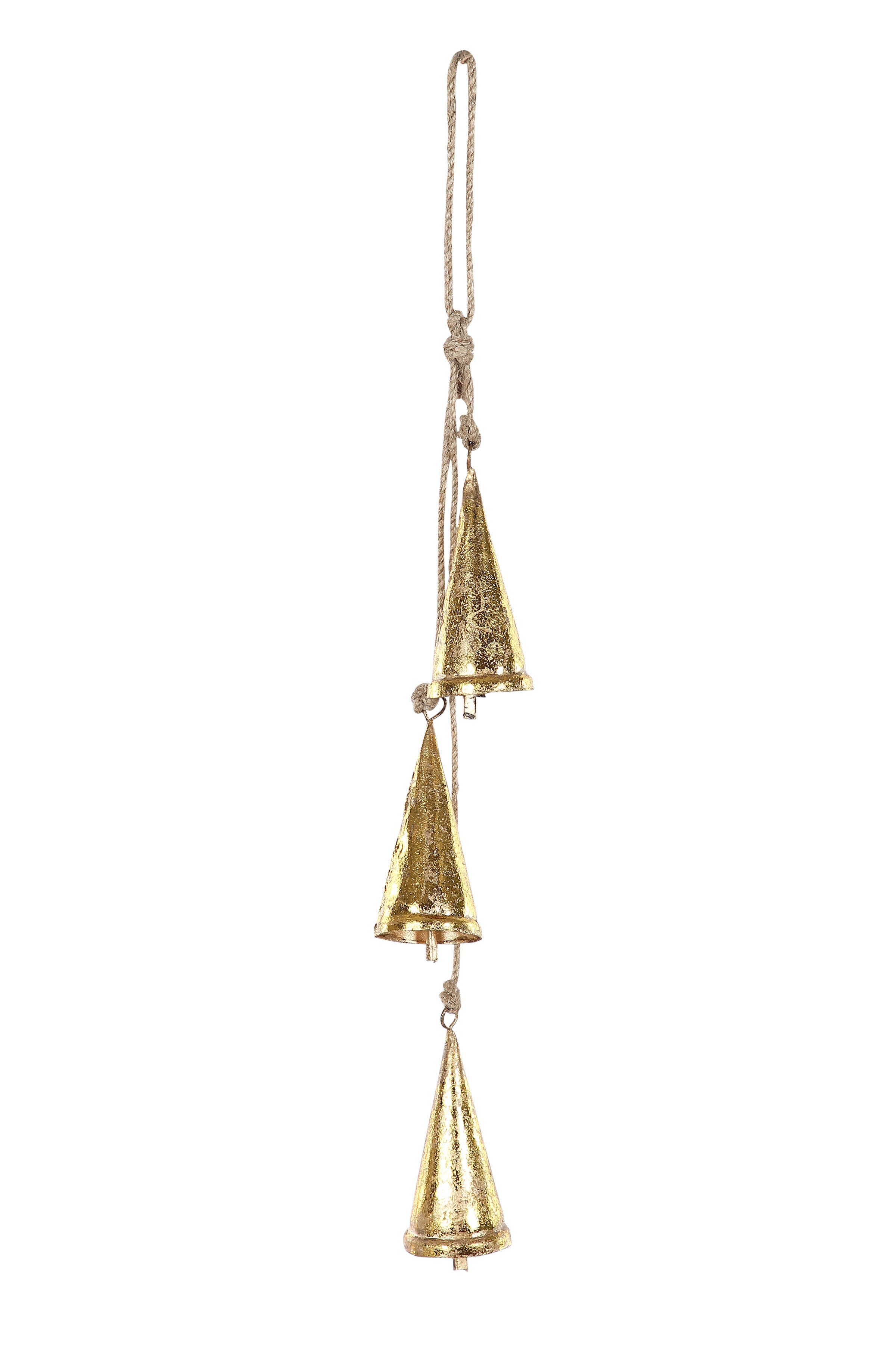 Iron Bells Christmas Decor with Jute Strings -18.5inch