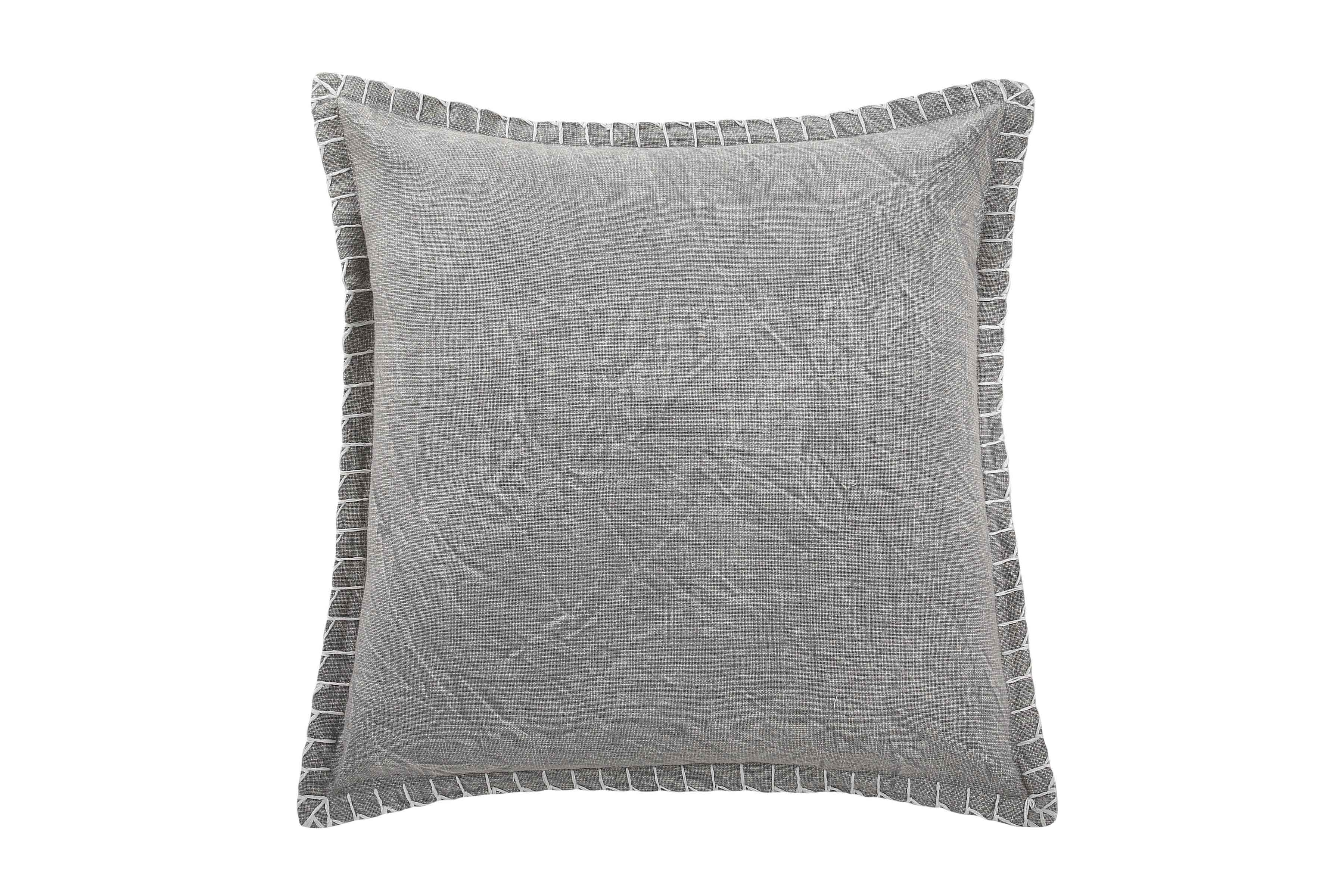 Stone Washed Throw Pillow, Grey - 21x21 Inch