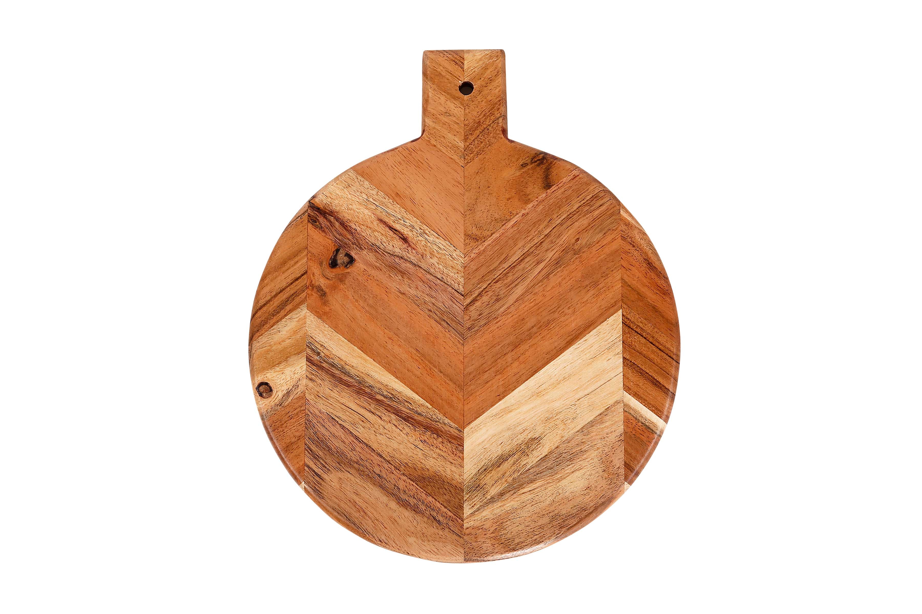 Handmade Acacia Wood Chopping Board - 12X10X0.5 Inch (Set of 2)