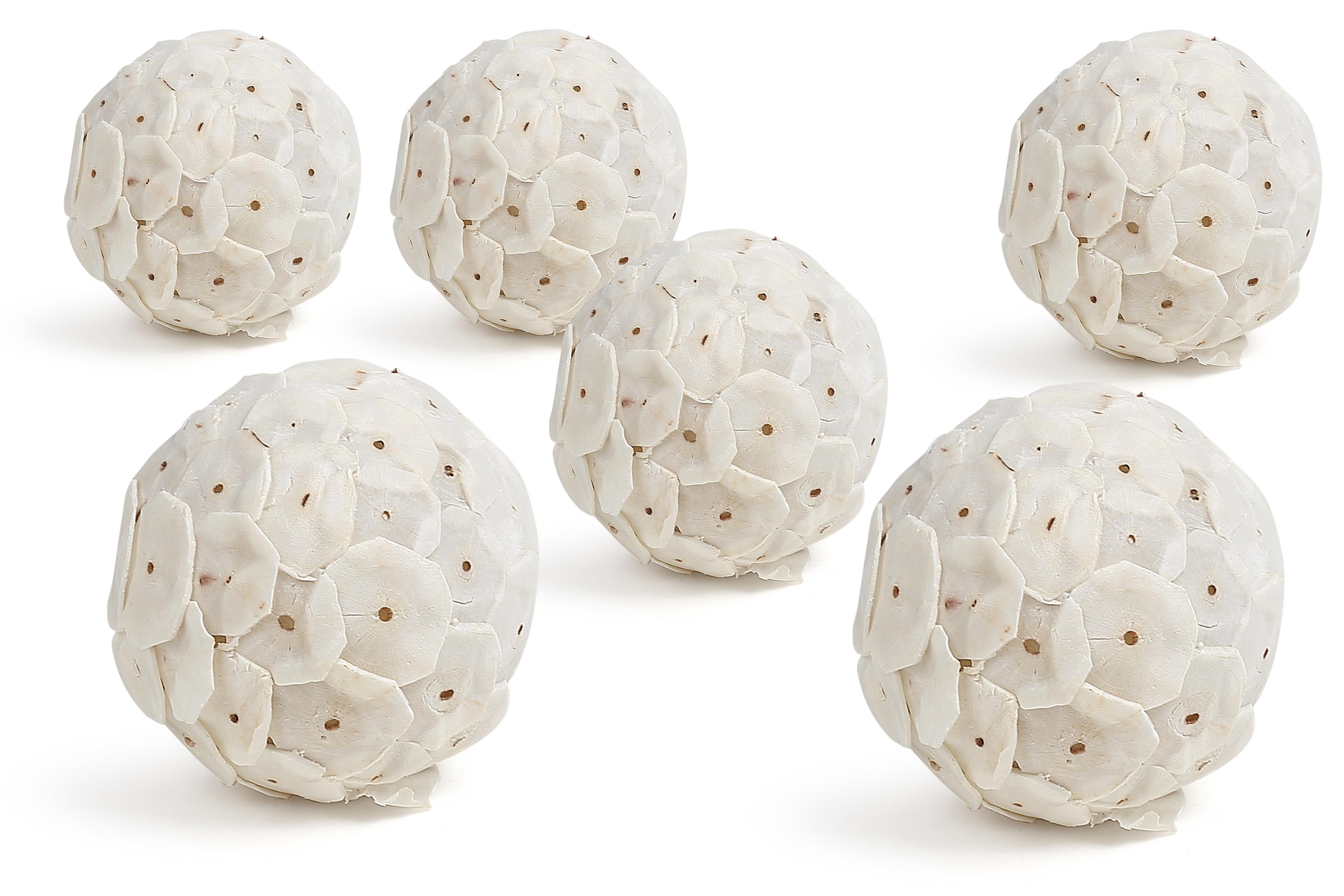 Boho Decor Sola Wood Tip Balls Set of 6 - Dia 10 inch