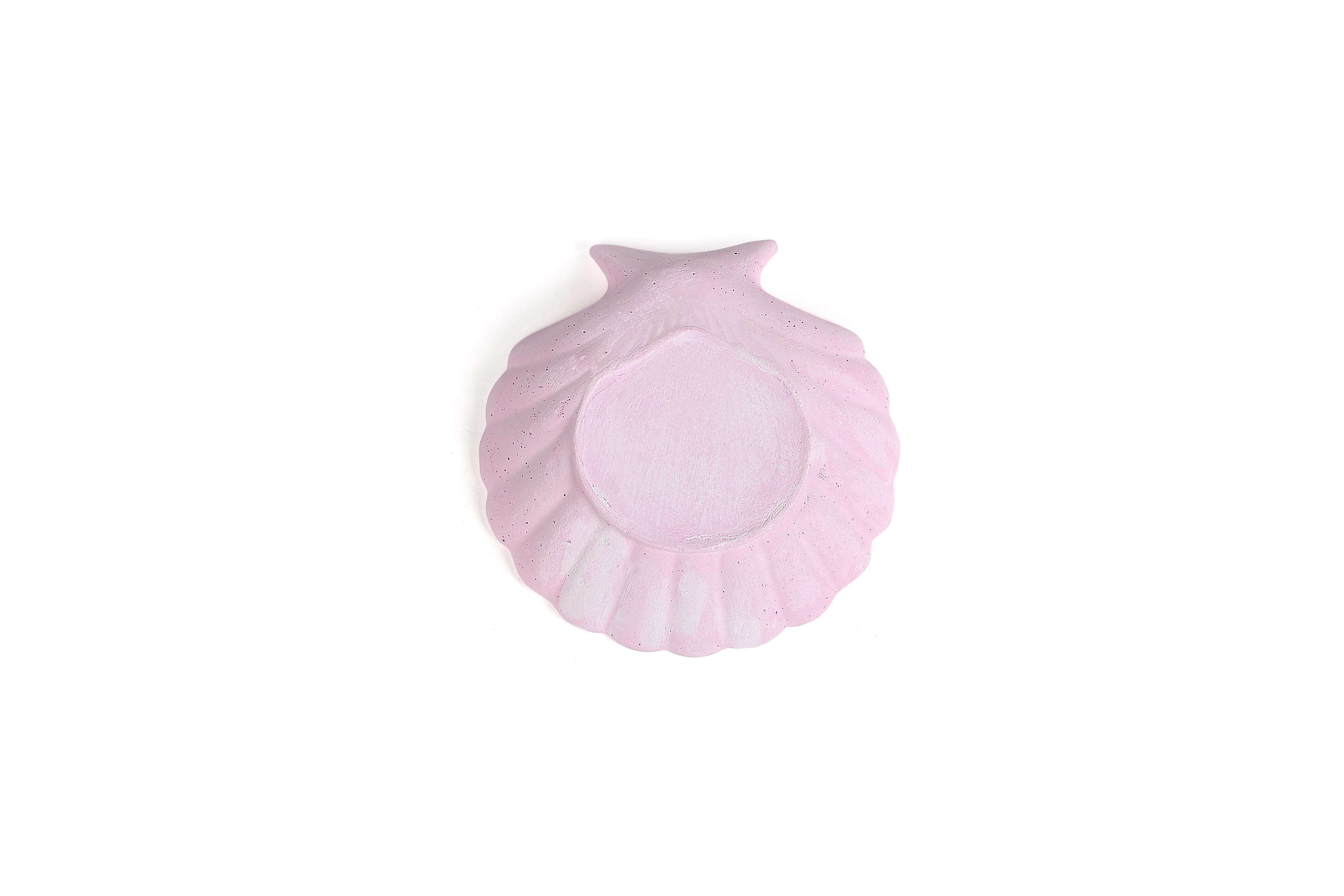 Concrete Shell Trinket Jewellery Tray Pink - L4xW4 inch (Set of 2)