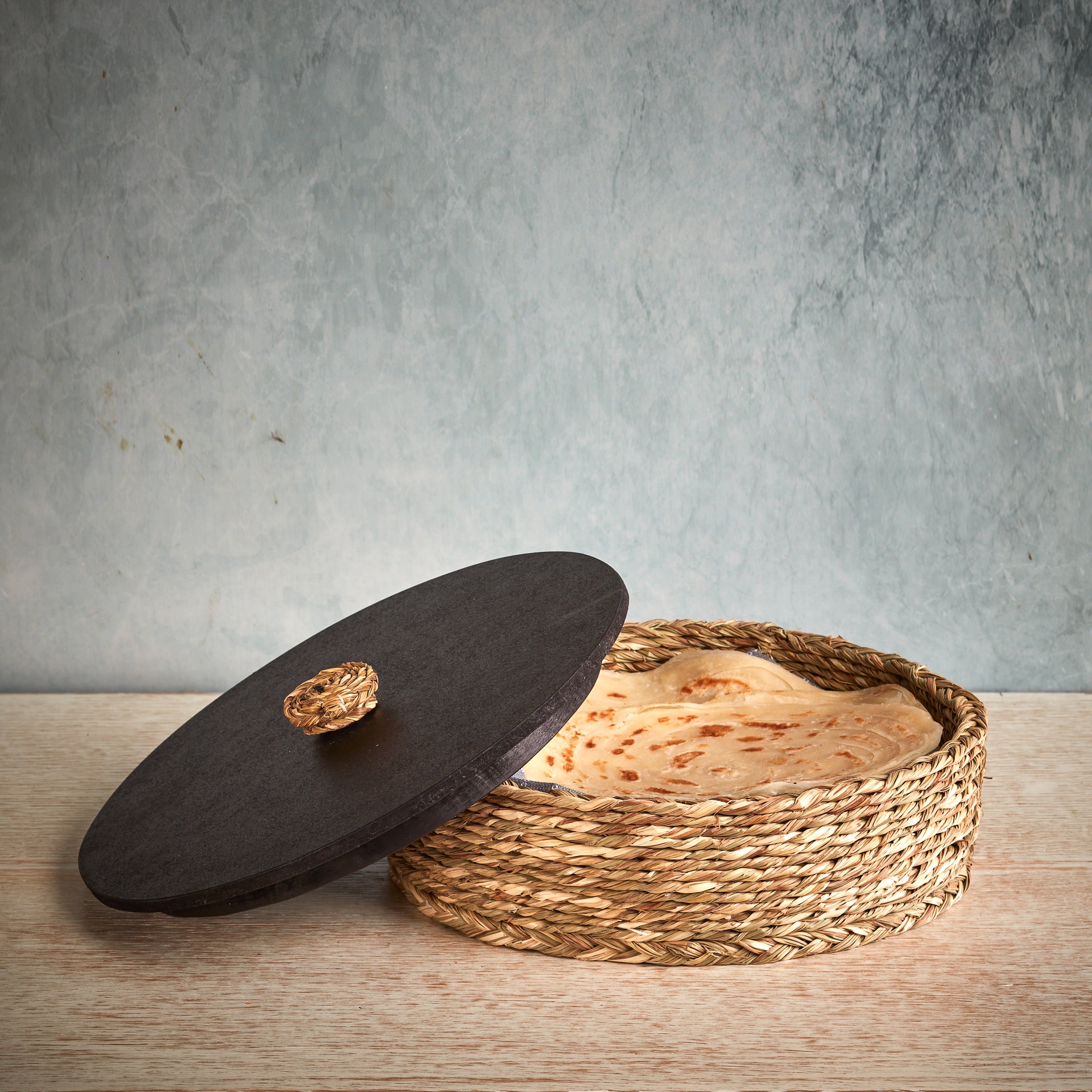 Handmade Babui Tortilla Basket (Natural), 9 Dia x 3h Inch